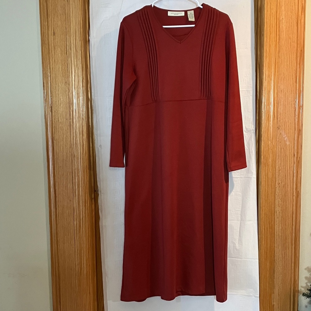 Appleseed’s Women’s P|M Raspberry Maxi 3/4 Sleeve V-neck Pull on dress